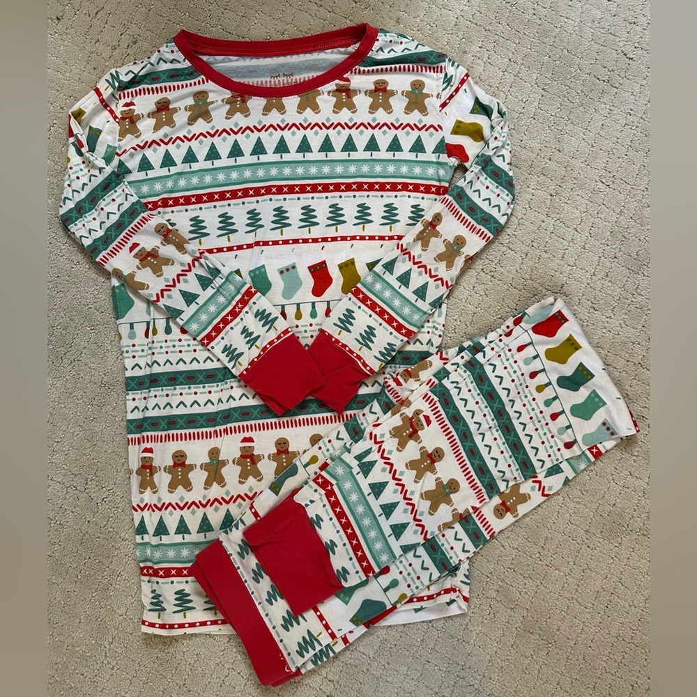 Little Sleepies Bamboo Two Piece Pajamas in Fair Isle Print, Size 9/10